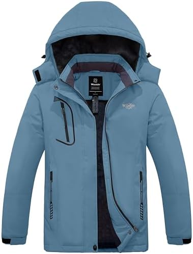 wantdo Women Hardshell Waterproof Windproof Insulated Ski Trekking Jacket