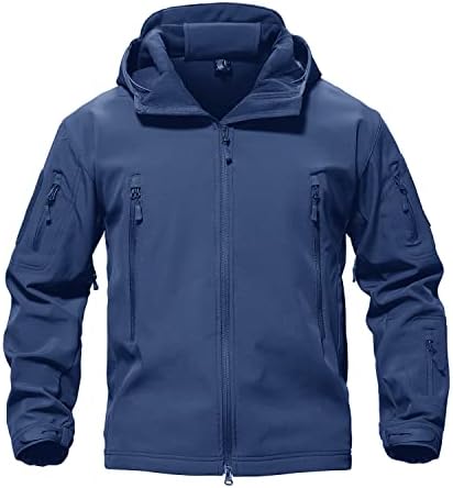 TACVASEN Men's Fleece Softshell Jacket Waterproof Winter Tactical Hooded