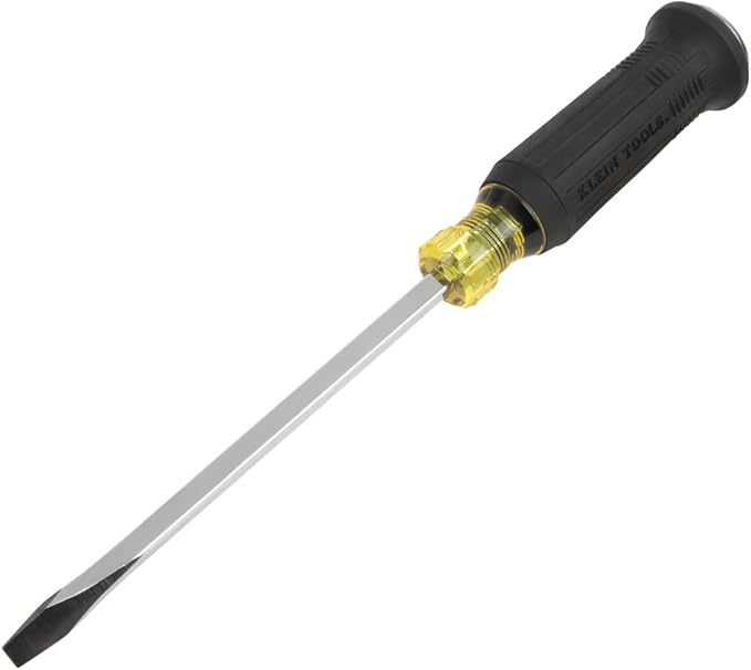 Klein Tools 85442DD Screwdriver Set, Demolition Screwdriver, 1/4-Inch and 5/16-Inch Keystone Tips with Plated Metal Strike Cap, 2-Piece
