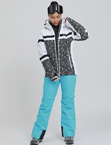 Women's Ski Jackets and Pants Set Windproof Waterproof Insulated Snowsuit Winter Warm Snowboarding Snow Coat
