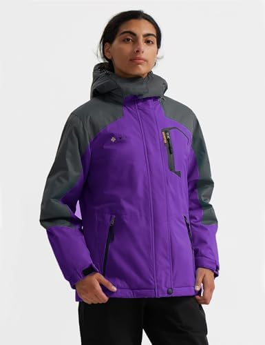 GEMYSE Women's Waterproof Ski Jacket Warm Winter Coat with Detachable Hood