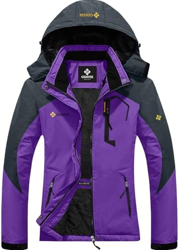 GEMYSE Women's Waterproof Ski Jacket Warm Winter Coat with Detachable Hood