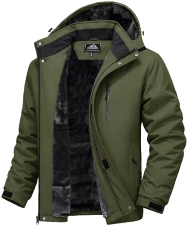 MAGCOMSEN Men's Winter Ski Jacket Waterproof Snow Fleece Lined Warm Coats