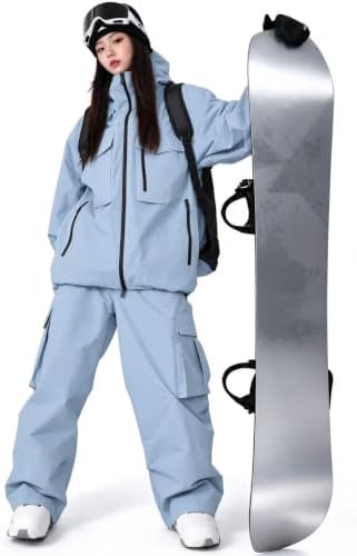 Women's Snow Snowboard Suits Insulated Snowsuits Baggy Ski Jacket and Pants