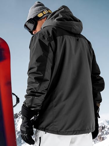 Men's Winter Waterproof Ski Snow Jacket with Hood