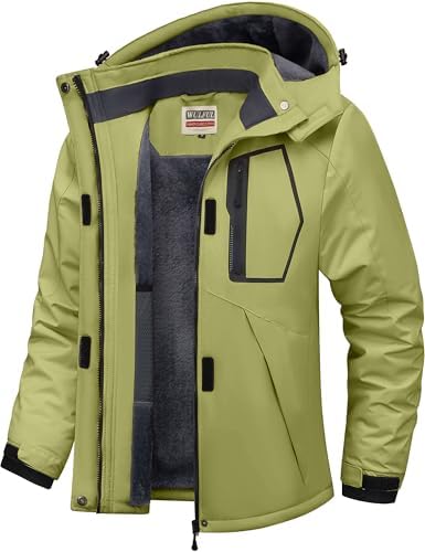 WULFUL Women's Waterproof Ski Jacket Warm Winter Coats Windproof Winter Jackets for Women Fleece Lined Windbreaker with Hood