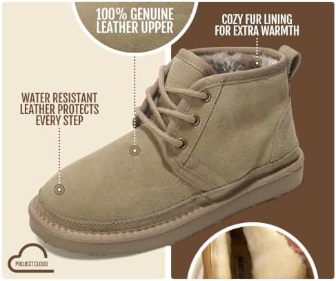 Project Cloud 100% Genuine Leather Ankle Boots for Women Chukka Booties