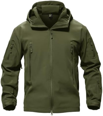TACVASEN Men's Fleece Softshell Jacket Waterproof Winter Tactical Hooded