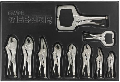 IRWIN Tools VISE-GRIP Original Locking Tool Set with Tray, 10 Piece, 1078TRAY