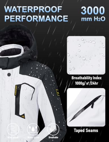 MAGCOMSEN Winter Coats for Women Ski Jackets Snow Waterproof Warm Rain Coat