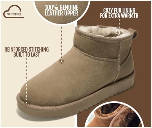 Project Cloud 100% Genuine Leather Womens Boots Ankle Boots for Women Shoes