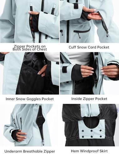 GSOU SNOW Snowboard Jacket Mens Womens Ski Jacket Baggy Snow Hoodie Coat