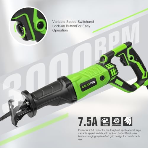 GALAX PRO 7.5A Reciprocating Saw,900w,Variable Speed,Adjustable angle,LED