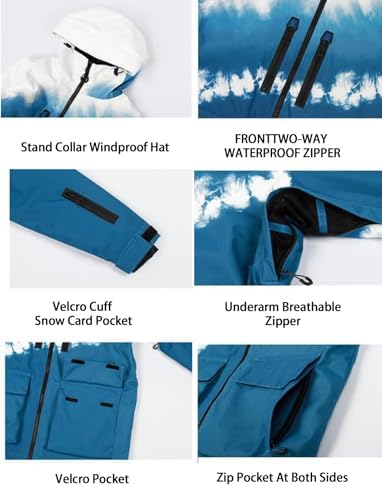 GSOU SNOW Mens Baggy Snowboard Jacket Snow Ski jacket Waterproof