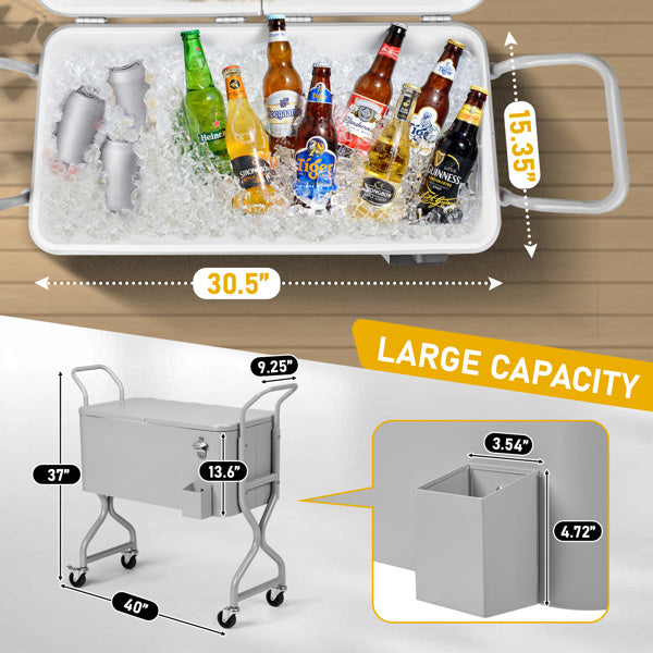 80QT Silver Gray Fried Dough Twists Design Leg Type Single Side Up And Down Flip Freezing Heat Preservation Cart