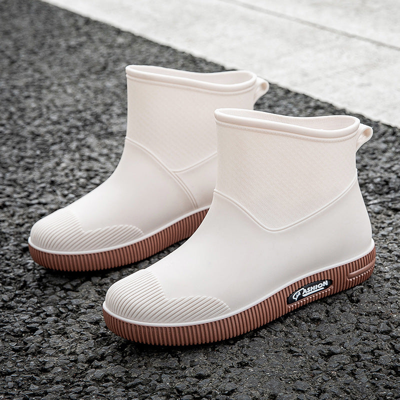 Cute Waterproof Short Tube Women's Rain Boots