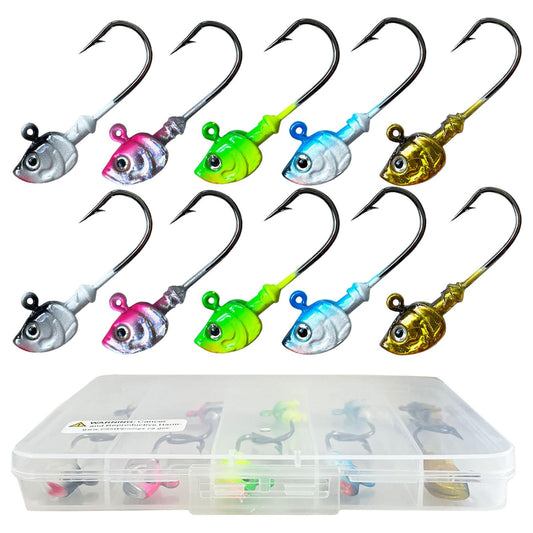 Bombite スイムベイトジグヘッド 10個入り 釣り用ジグヘッド 海水用フック スイムベイトジグヘッド ミノー釣り用ジグヘッド バス釣り用 3/8oz 1/2oz 1.0oz