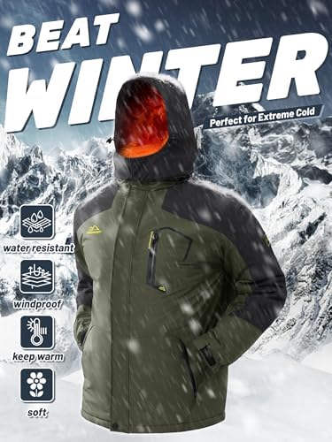 TACVASEN Men's Winter Skiing Jackets Waterproof Thermal Snowboard Coats