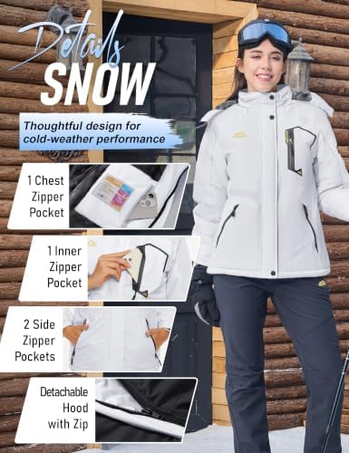 MAGCOMSEN Winter Coats for Women Ski Jackets Snow Waterproof Warm Rain Coat