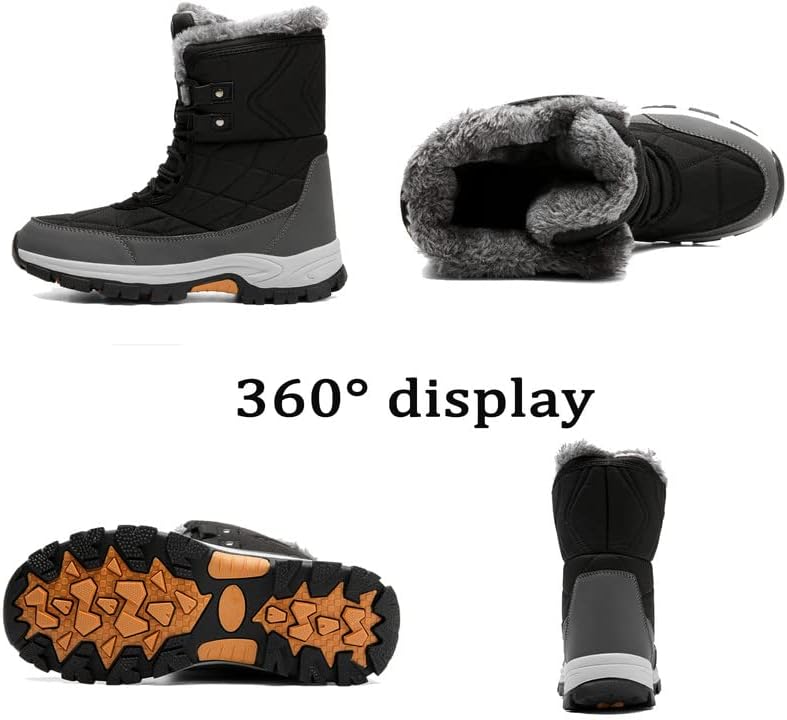 MIFAWA Womens Snow Boots Winter Boots for Women Fur Lined Waterproof Anti-Slip Backpacking Outdoor Ladies Walking Shoes
