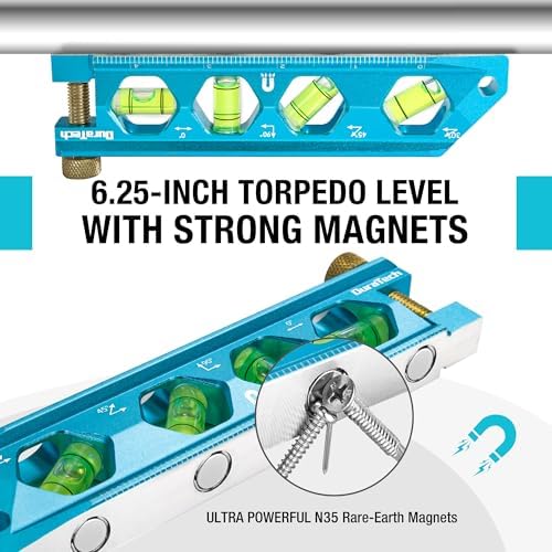 DURATECH 6.25-Inch Level, Magnetic Torpedo Level for DIY and Household Use