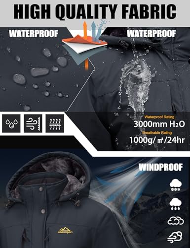 MAGCOMSEN Womens Winter Coats Waterproof Ski Snow Jackets Warm Thermal Coat