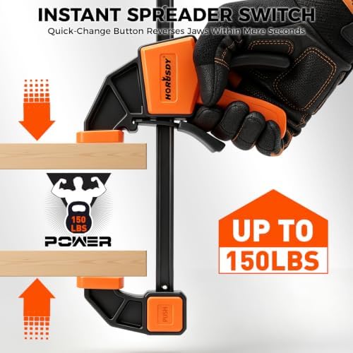 3-Pack Wood Clamps for Woodworking, 2-Piece 12" Bar Clamps with Clamp Connector, Quick-Release Wood Clamps with 150 LBS Load Limit, Wood Clamp Set for Woodworking, Gluing & DIY Projects