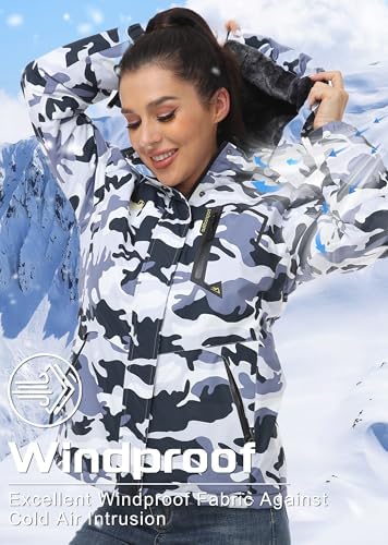 TACVASEN Women's Winter Coats Waterproof Snow Ski Jacket Warm Fleece