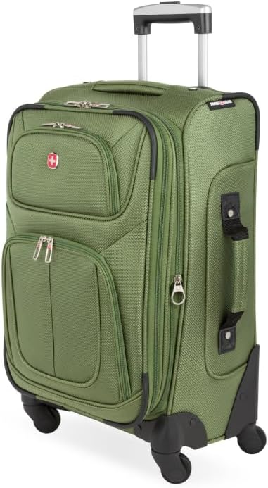 SwissGear Sion ソフトサイド 拡張可能ラゲージ スピナーホイール付き、エバーグリーン 機内持ち込み 21インチ