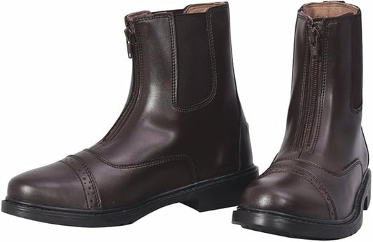 TuffRider Ladies Starter Front Zip Paddock Boots | Durable, Easy to Clean Water-Resistant Horse Riding Boots for Women
