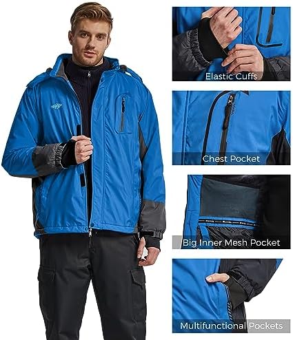 Wantdo Men's Ski Jacket Waterproof Warm Winter Snow Coat Snowboard Jacket