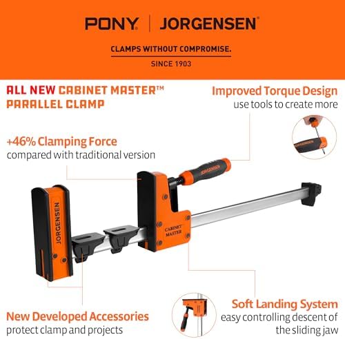 JORGENSEN 24-Inch Parallel Clamps, 2-Pack Bar Clamps, 2200 lbs Load Limit