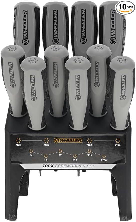 Wheeler 10 Piece Torx Screwdriver Set for Pistol Rifle Handgun Gunsmithing Rebuild and Maintenance