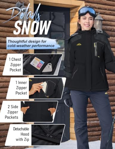 MAGCOMSEN Winter Coats for Women Ski Jackets Snow Waterproof Warm Rain Coat