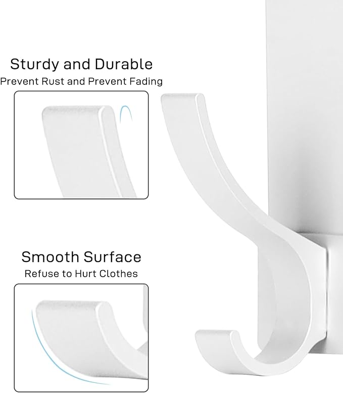Over The Door Hooks, Door Hanger Hooks for Hanging, Over The Doors Towel Racks for Bathroom with 10 Coat Hook, Coat Rack Bathroom Accessories（1 Pack, Silver）