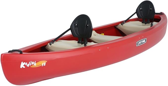 Lifetime Kodiak Canoe with 2 Paddles, Red, 13'