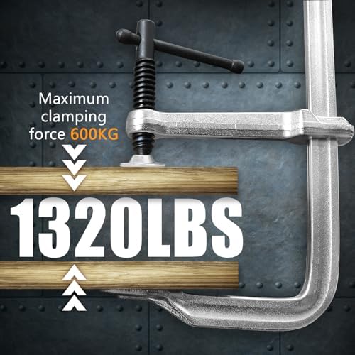 Heavy-Duty 12-Inch F-Clamps, 2-Pack, 1320 Lbs Forged Alloy Steel