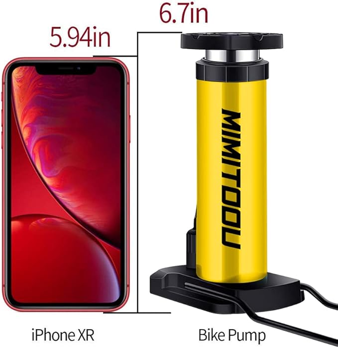 Bike Pump, Mini Bicycle Pump Portable Bike Floor Pump with Presta and Schrader Valves Aluminum Alloy Floor Bicycle Air Pump Compact Mini Bike Tire Pump, Extra Valve and Gas Needle for All Bike