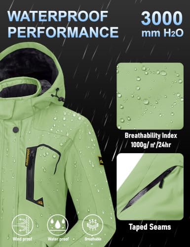 MAGCOMSEN Winter Coats for Women Ski Jackets Snow Waterproof Warm Rain Coat