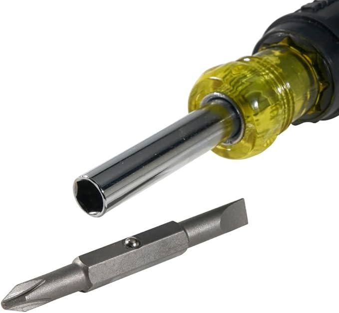 Klein Tools 32476 5-In-1 Multi-Bit Screwdriver / Nut Driver with 2 Slotted, 2 Philips, and 1 Nut Driver Tip