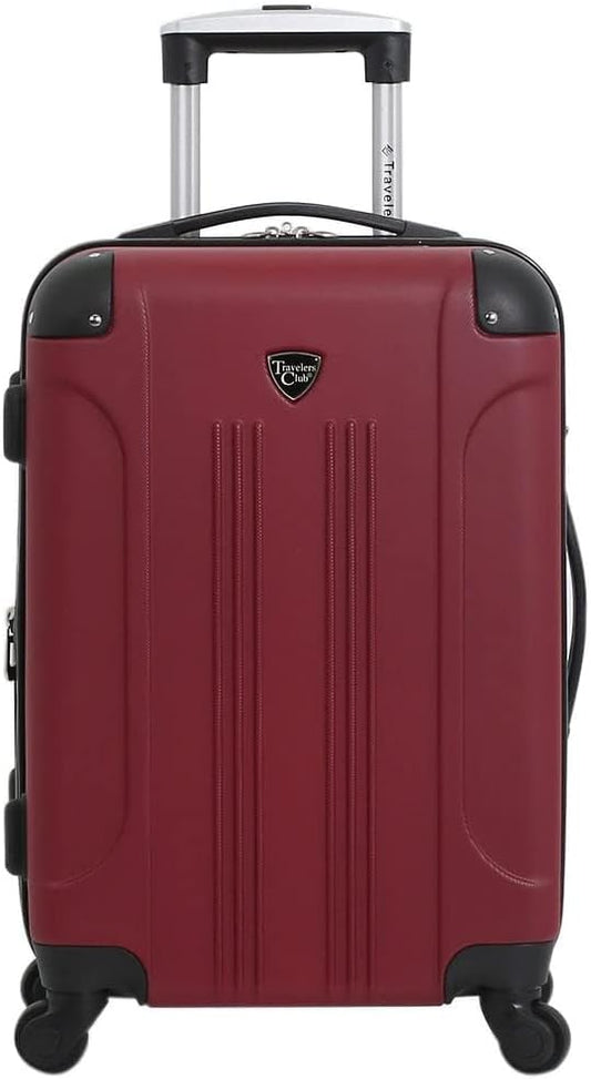 Travelers Club Chicago Hardside Expandable Spinner Luggage, Rhubarb, 22" Carry-On