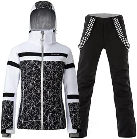 Women's Ski Jackets and Pants Set Windproof Waterproof Insulated Snowsuit Winter Warm Snowboarding Snow Coat