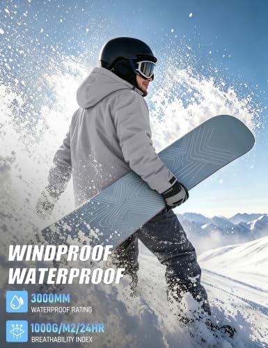 MAGCOMSEN Men's Winter Coats Water Resistant Ski Snow Jacket Warm Fleece Jacket Parka Raincoats With Hood Multi-Pockets
