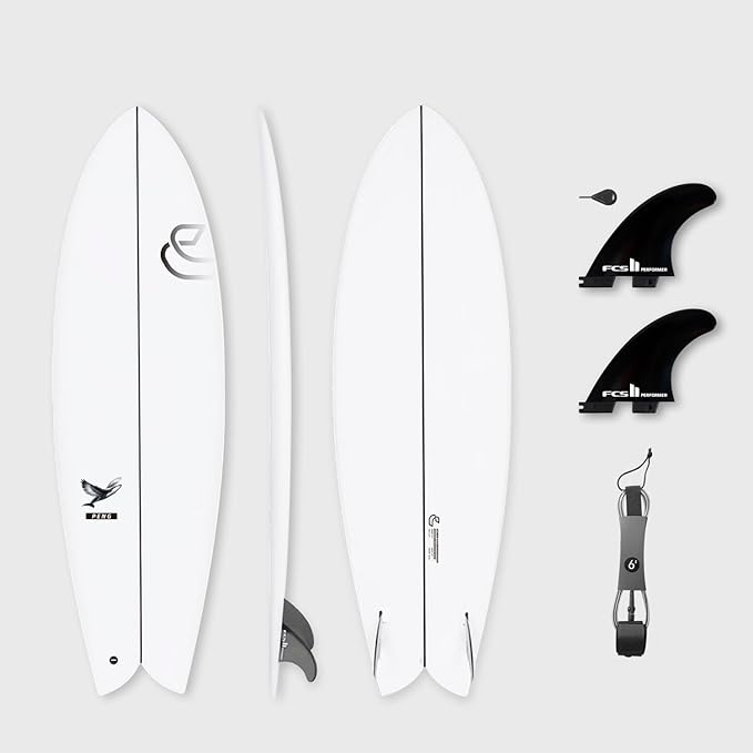 5'8''/6'1" Shortboard 900 FRP with Fin Set and Leash High-Performance Epoxy Surfboard with Wood Stringer, EPS Core, and Carbon Lath