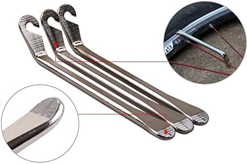 BlueSunshine Bicycle Tire Lever - Premium Hardened Stainless steel Levers to Repair Bike Tube - Must Have Tool Kit for Road Bicyclist - Set of 3