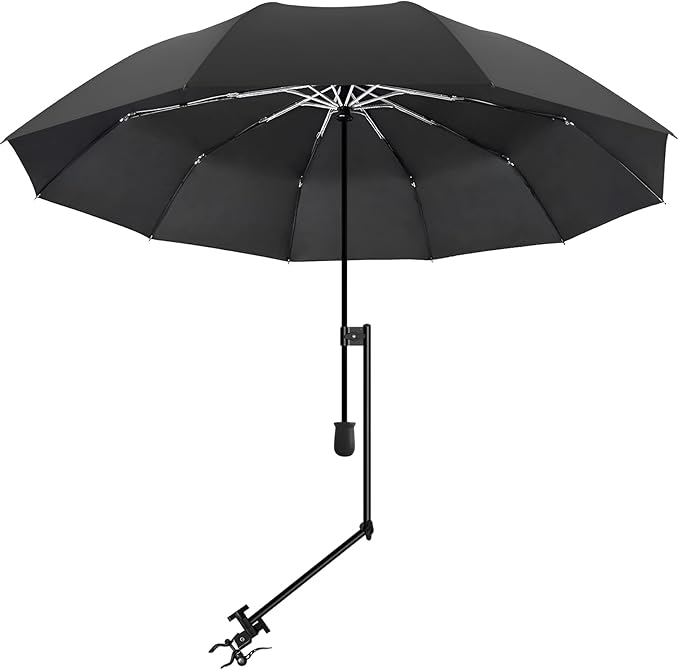UPF 50+ Beach Umbrella with Adjustable Universal Clamp