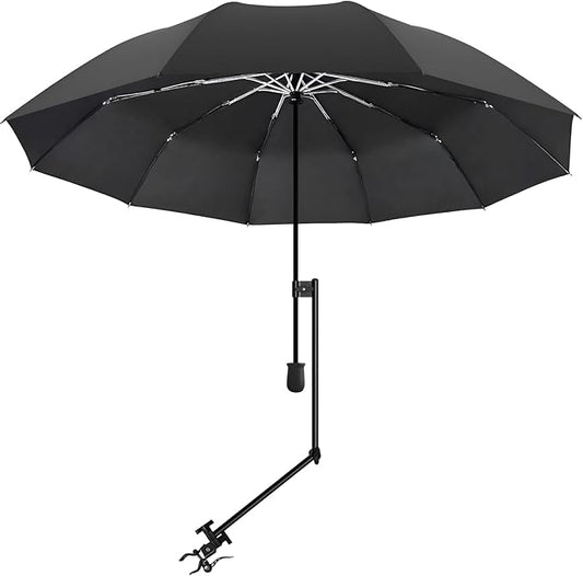 UPF 50+ Beach Umbrella with Adjustable Universal Clamp
