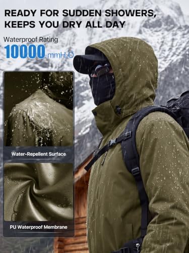 FREE SOLDIER Men's Winter Ski Snow Jacket Warm Fleece Lined Coats
