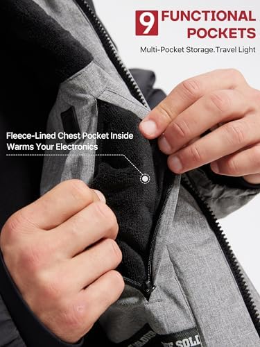 Men's Winter Waterproof Ski Snow Jacket with Hood