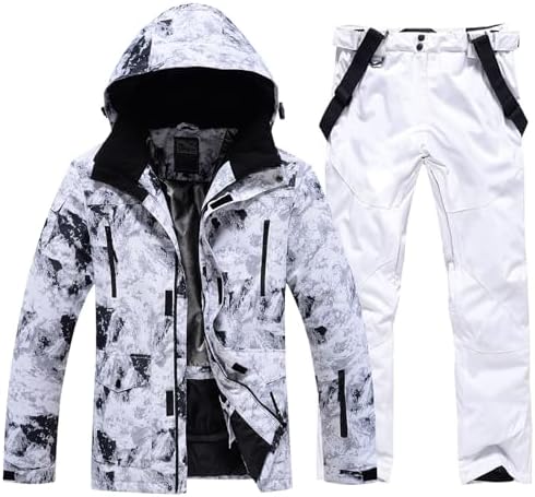 Men's Jacket and Pants Set Insulated Waterproof Waterproof Snowboard Snowsuits for Snow Sport